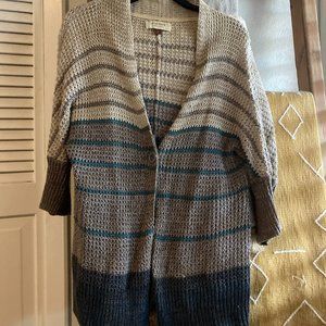 Blue and Grey Half Sleeve Cardigan